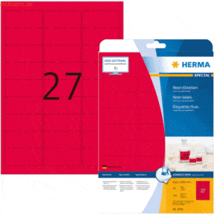 HERMA Etiketten neon-rot 63