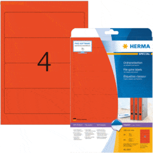 HERMA Ordneretiketten rot 192x61mm Special A4 VE=80 Stück