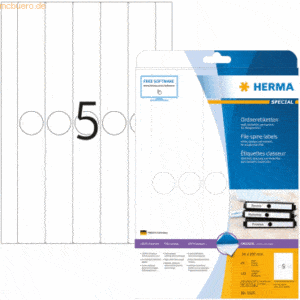 HERMA Hängeordneretiketten weiß 34x297mm Special A4 VE=125 Stück