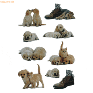 10 x HERMA Schmucketiketten Decor Hundewelpen VE=3 Blatt