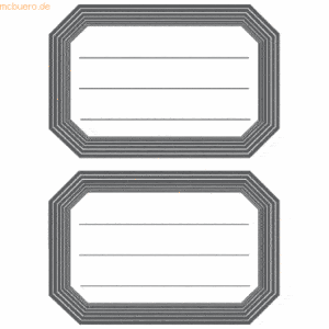 10 x HERMA Buchetiketten 82x55mm grauer Rand liniert VE=6 Blatt