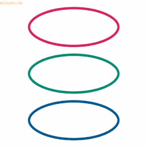 10 x HERMA Buchetiketten oval rot/grün/blau VE=6 Blatt