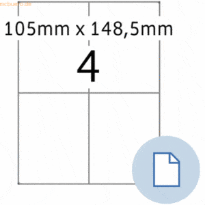 HERMA Etiketten A4 PE-Folie weiß 105x148