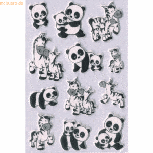 10 x HERMA Sticker Magic Panda- Und Zebrafamilien Foam VE=VE=1 Blatt