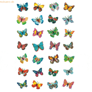 10 x HERMA Schmucketiketten Magic Schmetterlinge Glimmerfolie VE=1 Bla