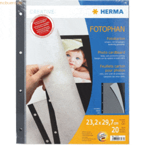 HERMA Fotokarton 230x297mm schwarz VE=20 Blatt