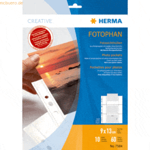 HERMA Fotophan-Sichthüllen 9x13cm quer weiß VE=10 Hüllen