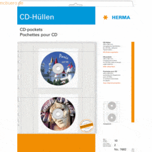 HERMA CD-Hüllen transparenter Folie inkl. Papierhüllen VE=10 Stück