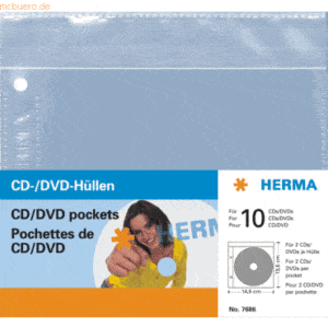 HERMA CD/DVD-Hüllen 145x135mm VE=5 Hüllen