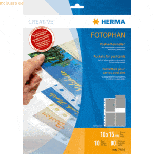 HERMA Postkartenhüllen transparenter Folie 10x15cm (WPK) VE=10 Stück