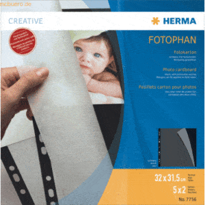 HERMA Fotokarton 320x315mm schwarz VE=5 Blatt