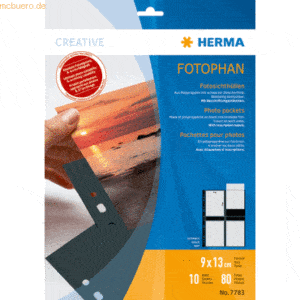 HERMA Fotophan-Sichthüllen 9x13cm hoch schwarz VE=10 Hüllen