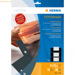 HERMA Fotophan-Sichthüllen 9x13cm quer schwarz VE=10 Hüllen