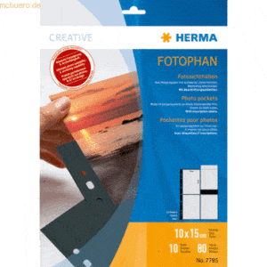 HERMA Fotophan-Sichthüllen 10x15cm hoch schwarz VE=10 Hüllen