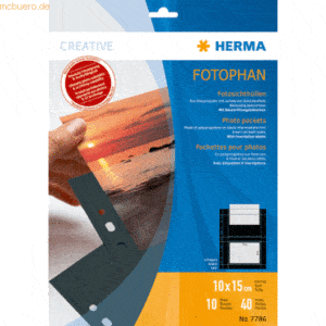 HERMA Fotophan-Sichthüllen 10x15cm quer schwarz VE=10 Hüllen