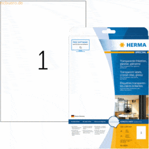 HERMA Etiketten 210x297 mm transparent klar Folie glänzend 25 Stück