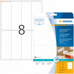 HERMA Versandetikett/Warnhinweis weiß 50x142mm Special A4 VE=200 Stück