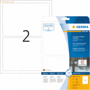 HERMA Schilder strapazierfähig Folie weiß 190x135mm Special A4 LaserCo