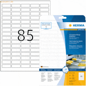 Herma Folien-Etiketten weiß matt 37x13mm A4 stark haftend wetterfest V