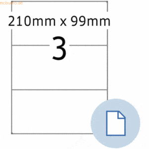 HERMA Etiketten A4 Papier weiß 210x99mm 500 Blatt/1500 Etiketten