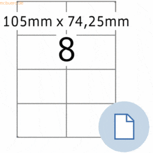 HERMA Etiketten A4 Papier weiß 105x74