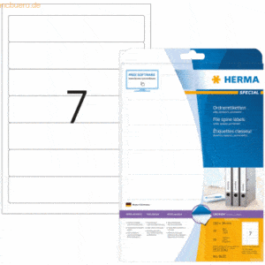 HERMA Ordneretiketten weiß 192x38mm Special A4 VE=70 Stück