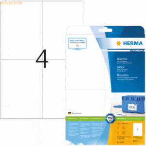 HERMA Etiketten weiß 105x148mm Premium A4 VE=40 Stück