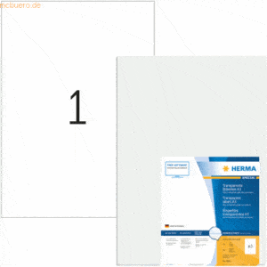 HERMA A3-Etiketten Folie transparent 297x420mm Special A3 LaserCopy 50