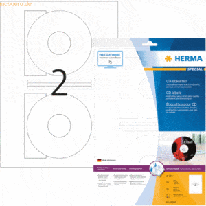 HERMA CD-Etiketten Glossy weiß Durchmesser 116mm Special A4 Inkjet 20