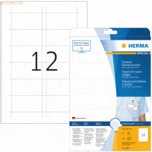 HERMA Einsteck-Namensschilder A4 75x40mm 300 Stück (25 Blatt)