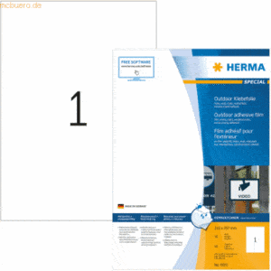 HERMA Etiketten Folie weiß 210x297mm Outdoor A4 VE=50 Stück