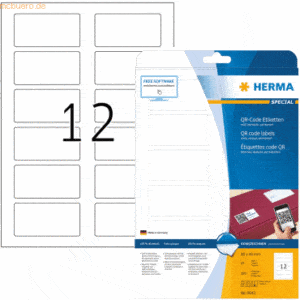 HERMA Etiketten weiß 80x40mm QR-Code deckend A4 VE=300 Stück