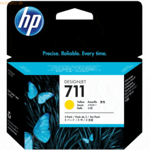 HP Tintenpatrone HP Nr. 711 CZ136A gelb 3er Packung 29 ml