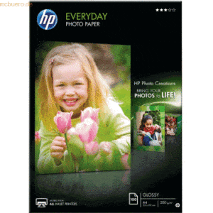 HP Fotopapier Everyday A4 200g/qm VE=100 Blatt glossy