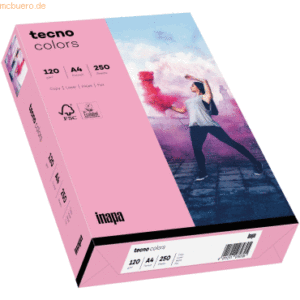 Inapa Multifunktionspapier tecno colors A4 120 g/qm VE=250 Blatt rosa