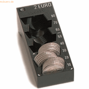 Inkiess Einzelmünzbehälter Minikord 2 Euro schwarz