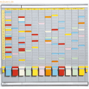 Jalema T-Kartentafel Jahresplantafelset 12 Elemente mit 35 Schlitzen
