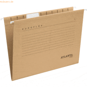 25 x Atlanta Hängemappe Euroflex Foolscap (nicht A4) braun