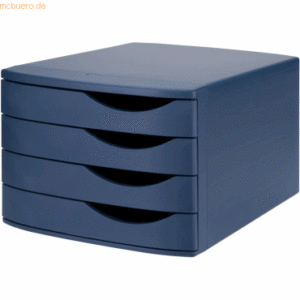 Jalema Schubladenbox Re-Solution A4 4 Fächer blau