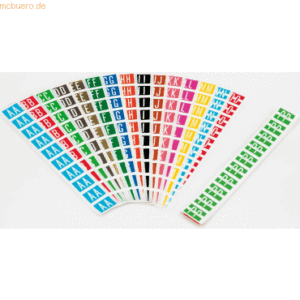 Jalema Code-Taben selbstklebend A-Z farbig sortiert VE=260 Stück