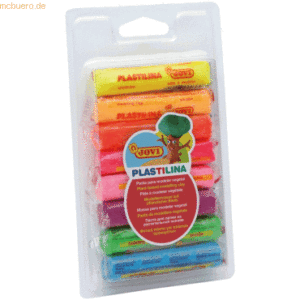 Jovi Plastilina Knete VE=8 Farben a 15g Neon Blister