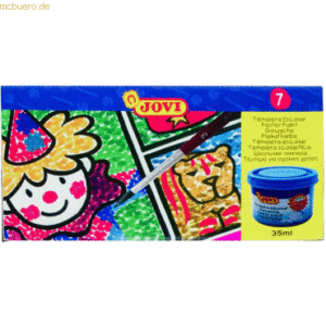 Jovi Plakatfarbe Tempera Schuleset VE=7 Farben a 35ml + Pinsel