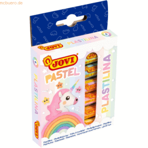 Jovi Plastilina Knete Pastellfarben VE= 6 Farben a 15g