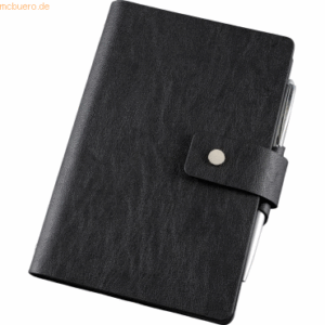 Bind Notizbuch A6 mit Ringmechanik Lederimitat schwarz