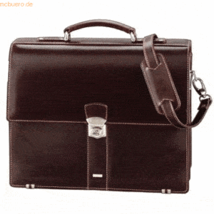 Alassio Aktentasche Monaco 38x31x16cm Leder dunkelbraun