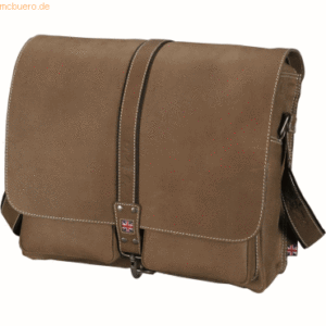 Pride&Soul Umhängetasche Duke 37x33x14cm Leder hellbraun