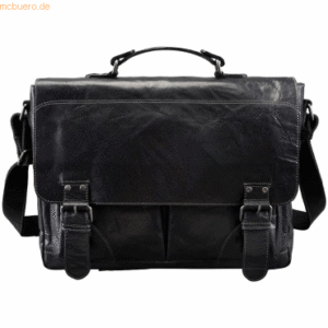 Pride & Soul Umhängetasche Baggie Bag L 370x300x100mm Leder schwarz