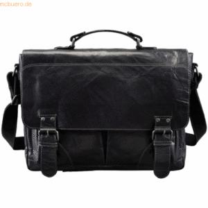 Pride & Soul Umhängetasche Baggie Bag XL 420x320x100mm Leder schwarz