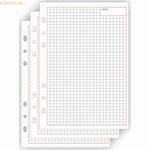 Bind Ersatzeinlage Maxi A5 149x210mm Einlagen kariert 50 Blatt