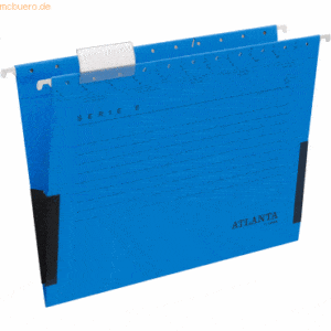 25 x Atlanta Hängetasche Serie E A4 240g/qm mit Gewebefröschen blau